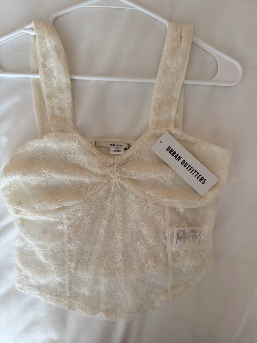 Kimchi Blue Cream Floral Lace Top - Picture 1 of 6